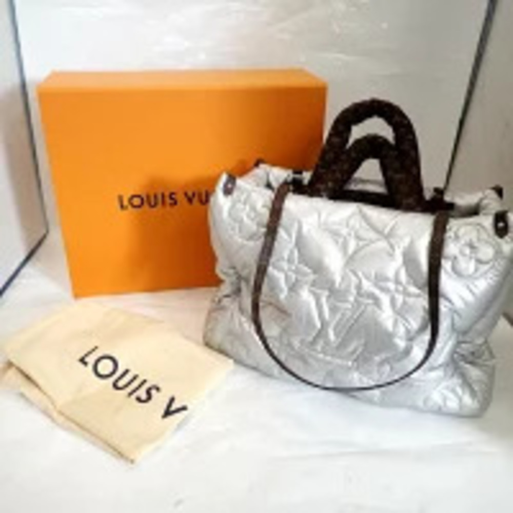 Louis Vuitton Pillow Silver Monogram Tote Pattern Bag OnTheGo LV
